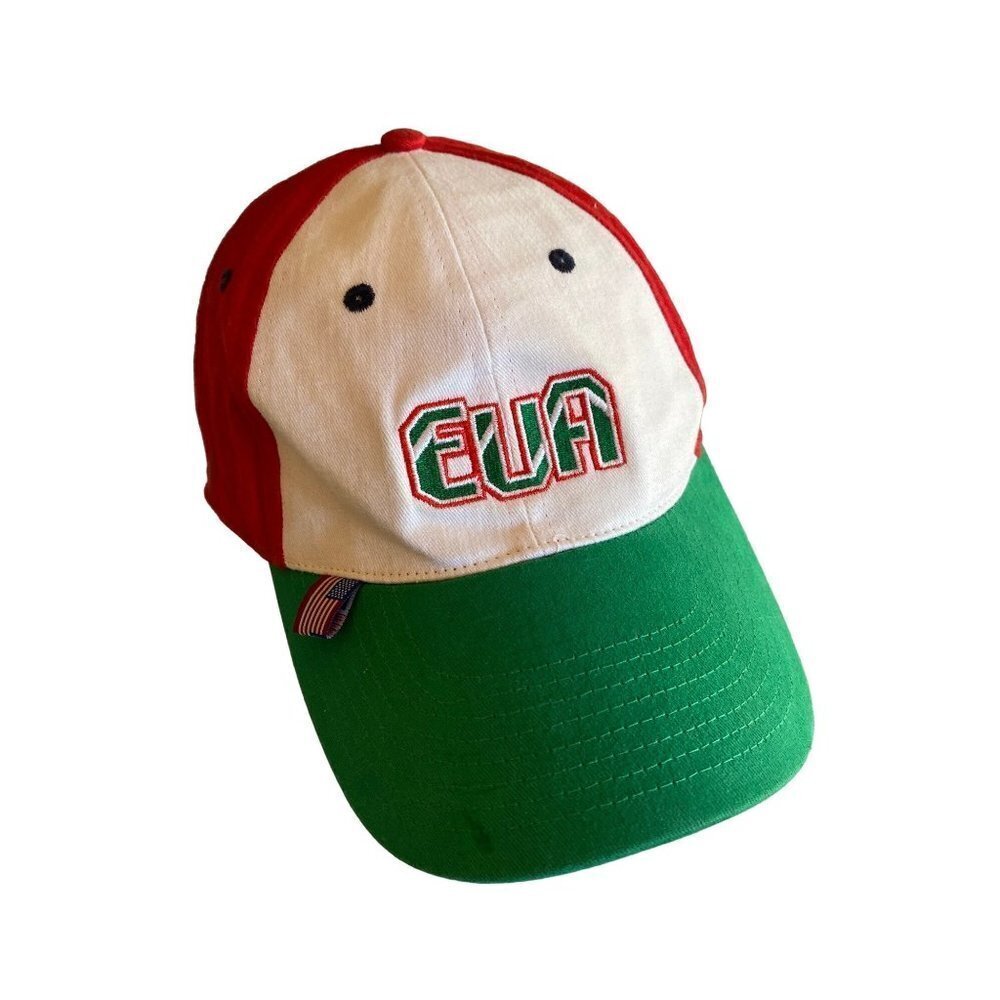 EUA Soccer Sport Athletic Red Green Hat Cap Adjustable
